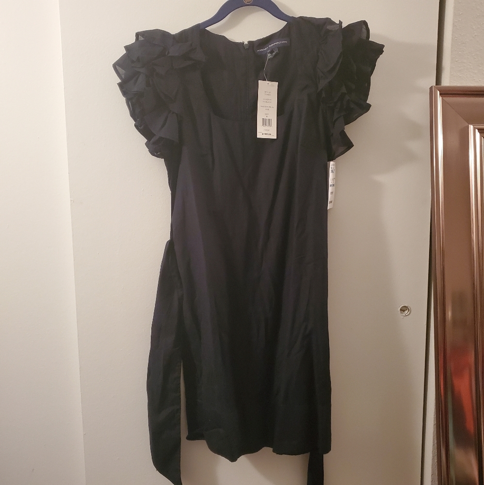 French Connection | Black Ruffle Sleeve Sheath Dress